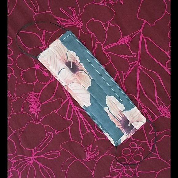 Acacia Hibiscus custom cloth face mask blue pink swimwear OS - Picture 7 of 7